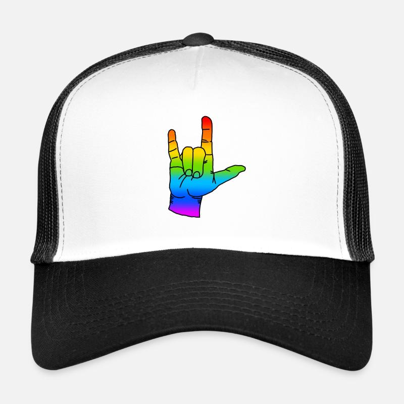 Rainbow Rock n Roll - Trucker Cap - white/black