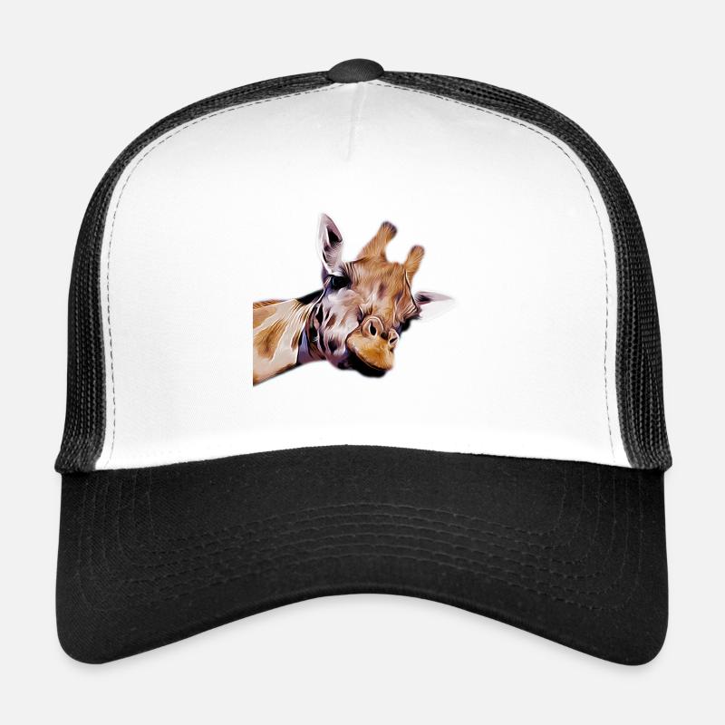 Funny long neck giraffe in nature Trucker Cap