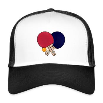 Tischtennis / Tischtennisschläger - Trucker Cap - Weiß/Schwarz - Vorne