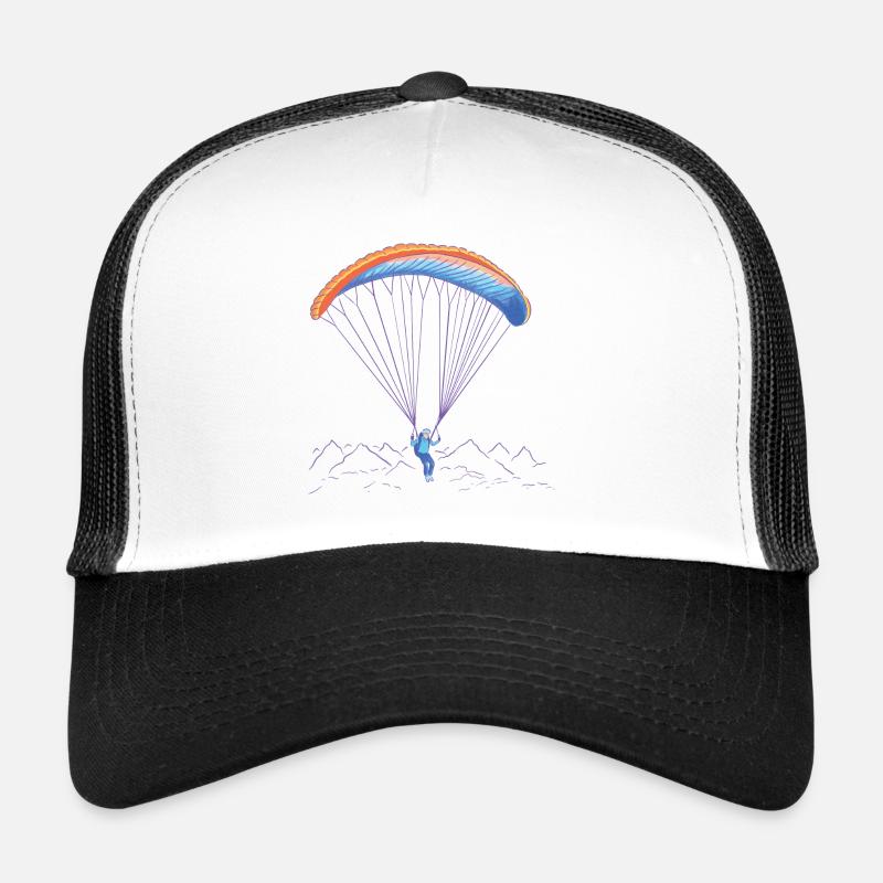 Paragliders fly over mountains Trucker Cap