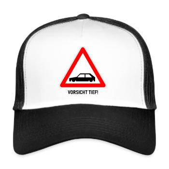 VORSICHT TIEF - Trucker Cap - Weiß/Schwarz - Vorne