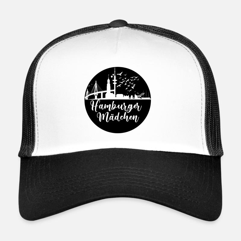 hamburger ,skyline,hamburg, scherenschnitt Trucker Cap