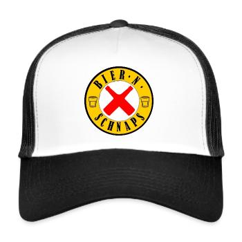 Bier'n Schnaps - Trucker Cap - Weiß/Schwarz - Vorne