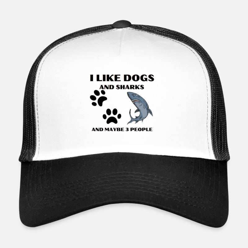 J’AIME LES CHIENS ET LES REQUINS Casquette trucker 