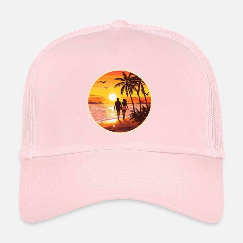 Sunset Beach Romantisches Paar Trucker Cap