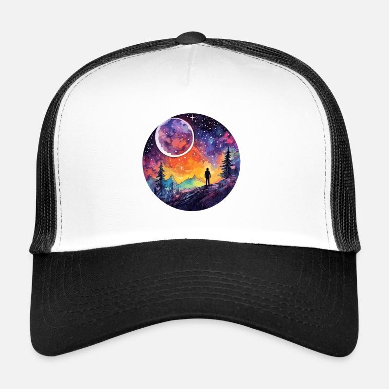 Exploration des surfaces aquarelles - céleste Casquette trucker 