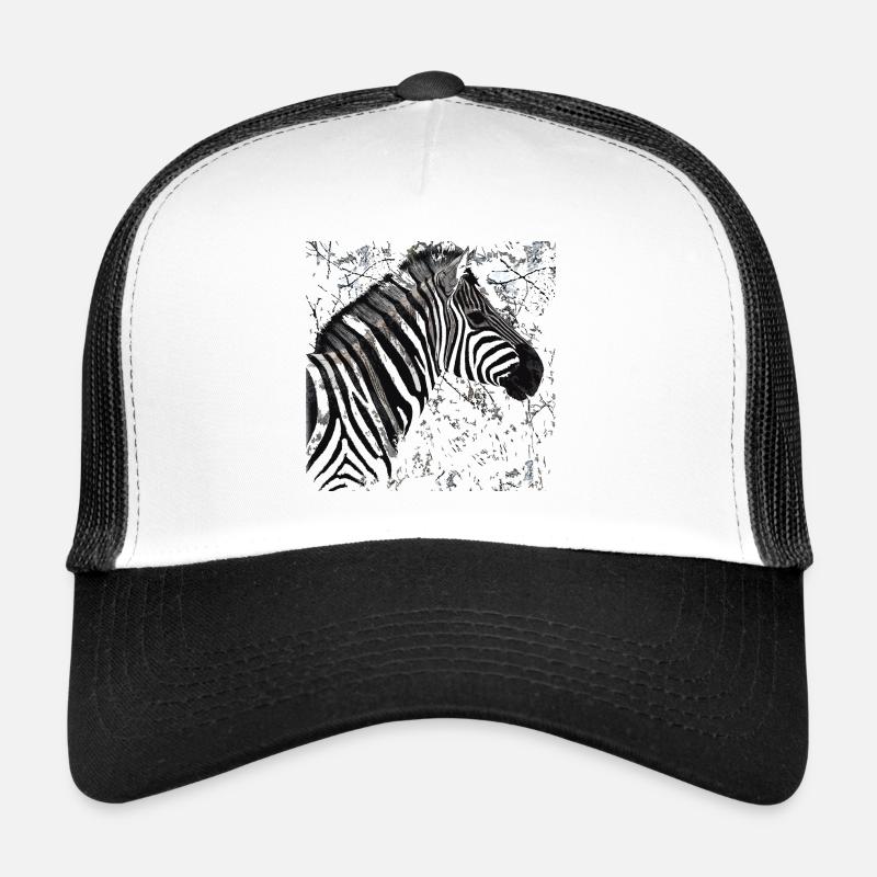 Tête de zèbre (2) - Casquette trucker  - blanc/noir