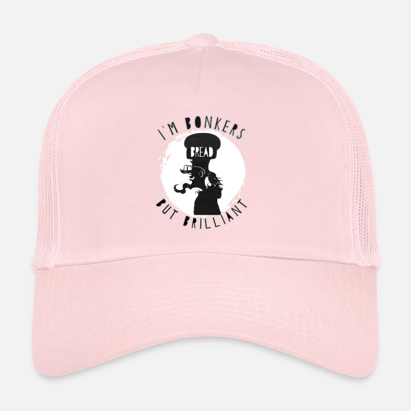 "Ich bin verrückt, aber brillant". Mann mit Brothut Trucker Cap