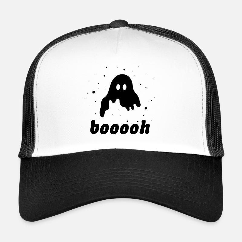 Floating Ghost Booooh Halloween Spooky Horror Trucker Cap