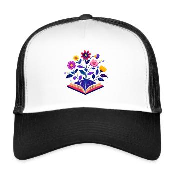 "Floral Pages: A Botanical Kaleidoscope - Trucker Cap - white/black - Front