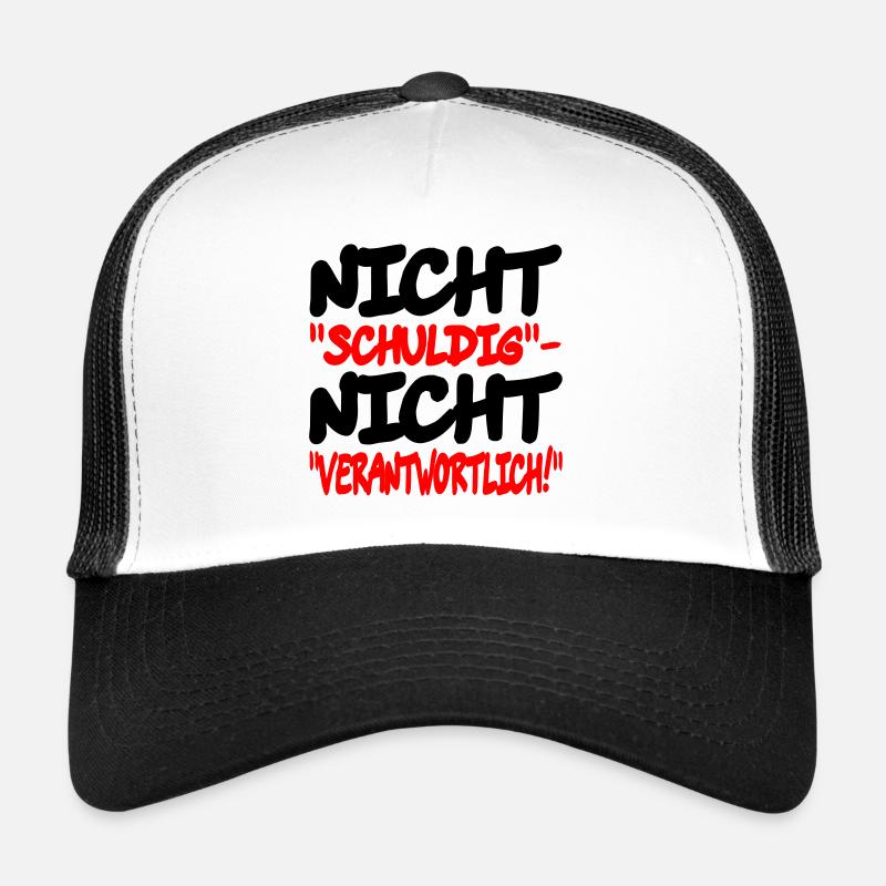 nicht schuldig - Trucker Cap - Weiß/Schwarz