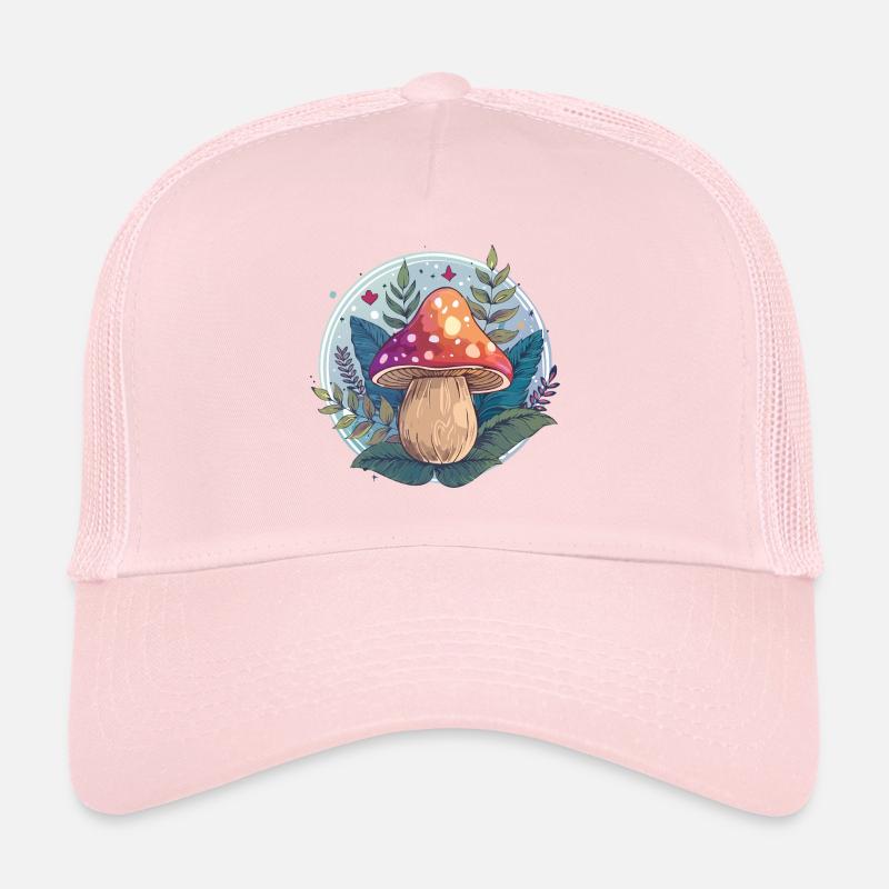 Flowers,toadstool,mushroom,forest,illustration Trucker Cap