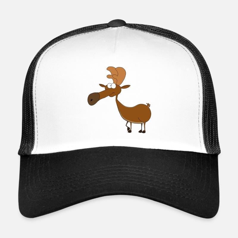 Lustiger Elch Comic in Farbe Trucker Cap