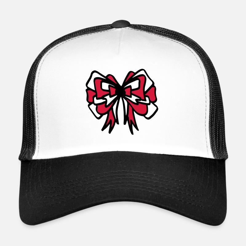 Schleife rot & weiß / red & white bow - bunt Trucker Cap
