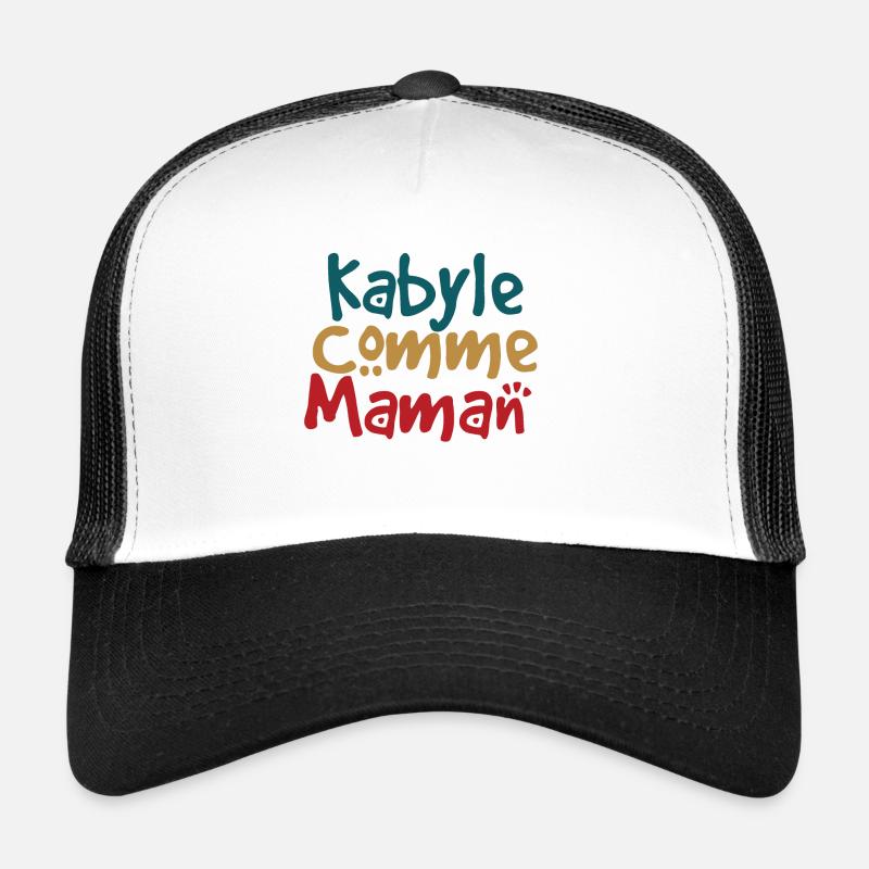 Kabyle comme maman - Casquette trucker  - blanc/noir