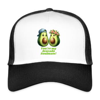 Avocat Couple Amour - Casquette trucker  - blanc/noir - Devant