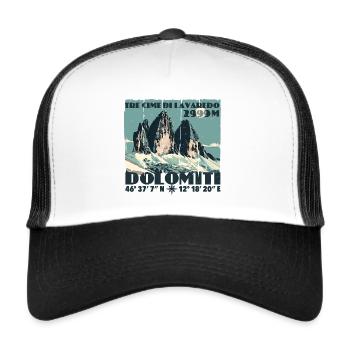 Dolomites de Te Cime Lavaredo Dolomites des Trois Pics Dolomites - Casquette trucker  - blanc/noir - Devant