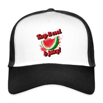 Watermelon / Keep it cool & Juicy - Trucker Cap - white/black - Front
