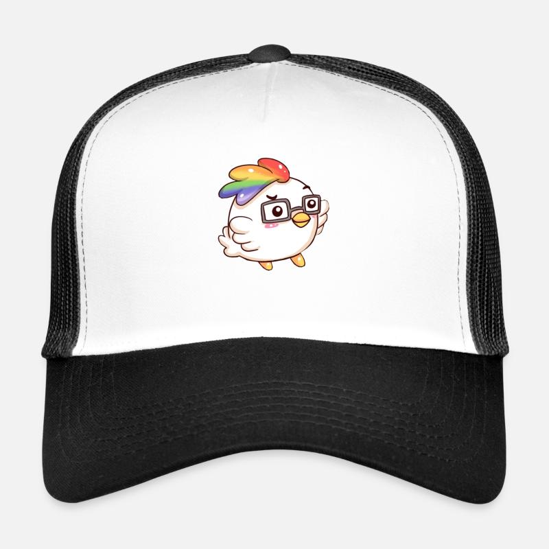 Regenbogen - Trucker Cap - Weiß/Schwarz