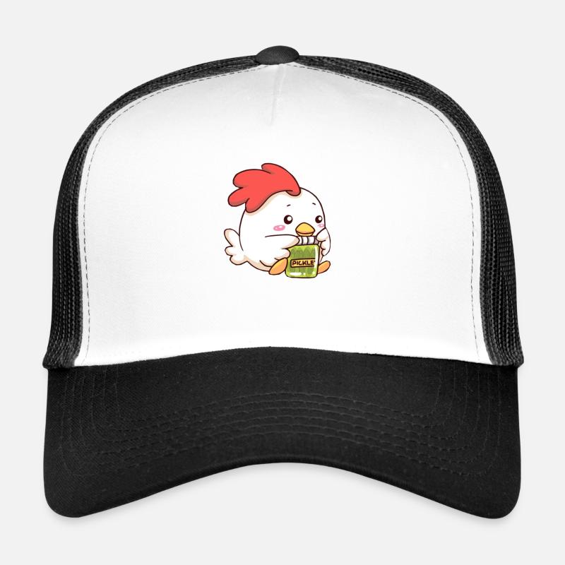 emote de cornichons - Casquette trucker  - blanc/noir