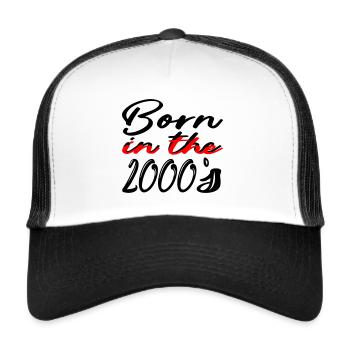 Anniversaire / Age / Naissance / Cadeau / Humour - Casquette trucker  - blanc/noir - Devant