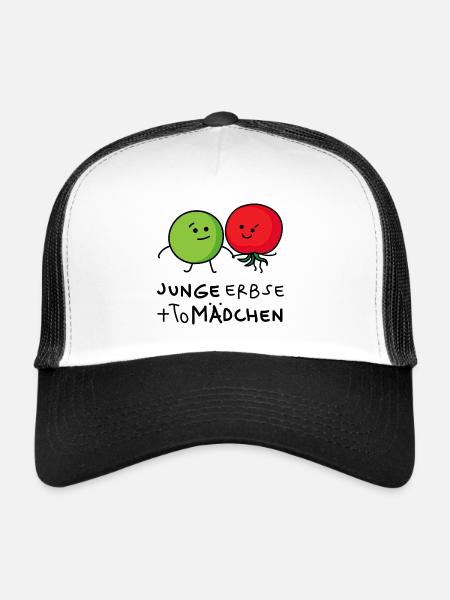Junge und Mädchen Paar - Trucker Cap - Weiß/Schwarz