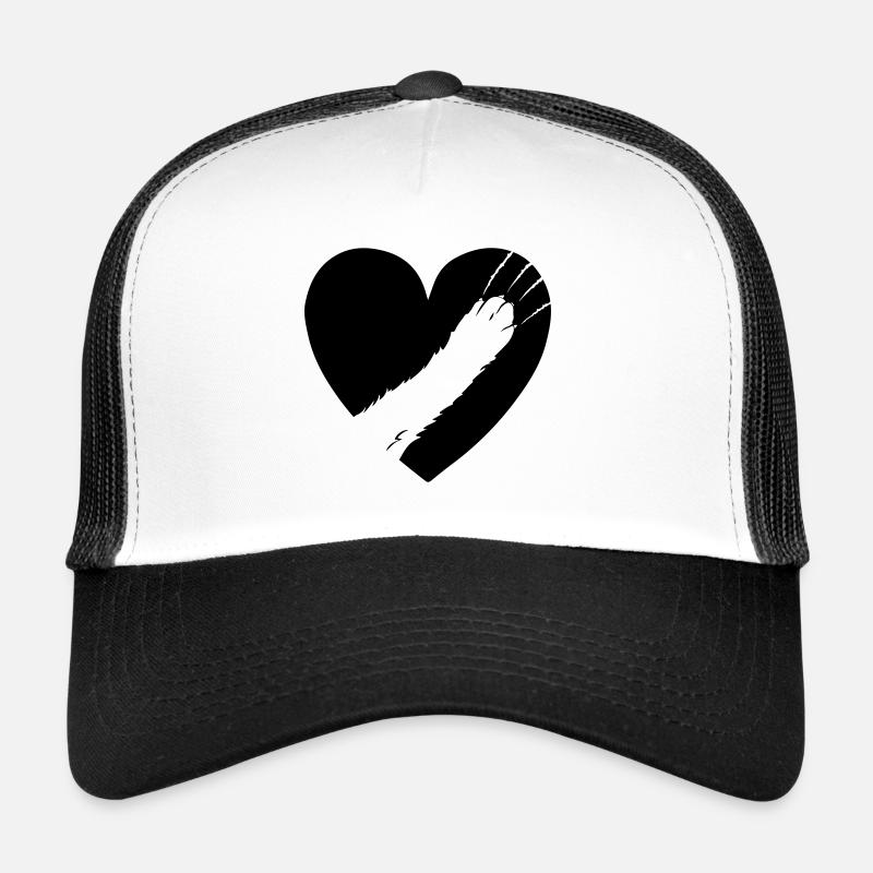 CatLove b - Trucker Cap - Weiß/Schwarz