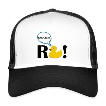 Endlich Rente - Trucker Cap - Weiß/Schwarz - Vorne