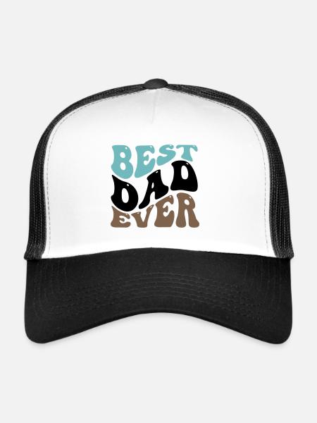 MEILLEUR CADEAU DE CHEMISE À MOTIF PAPA DE TOUS LES TEMPS - Casquette trucker  - blanc/noir - Devant