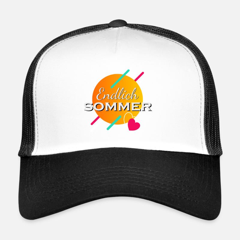 Endlich Sommer - Trucker Cap - Weiß/Schwarz