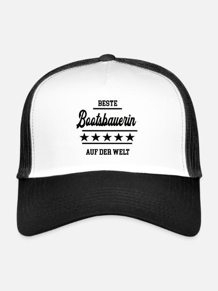 Beste Bootsbauerin Weltbeste Chefin Schiffsbauerin - Trucker Cap - Weiß/Schwarz