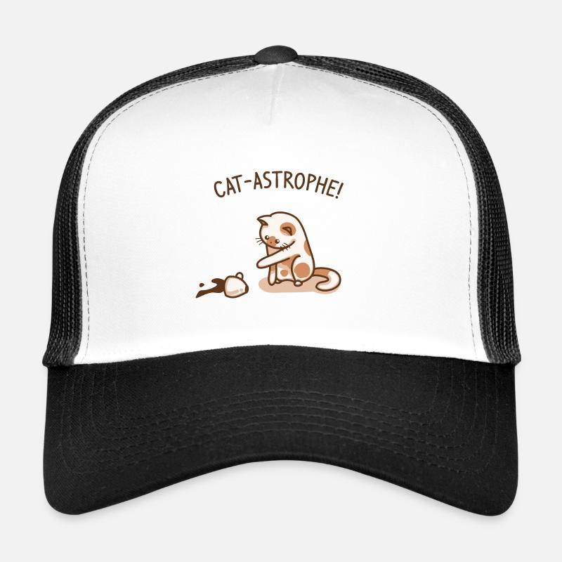 | catastrophe de chat Drôle de chaton - Casquette trucker  - blanc/noir