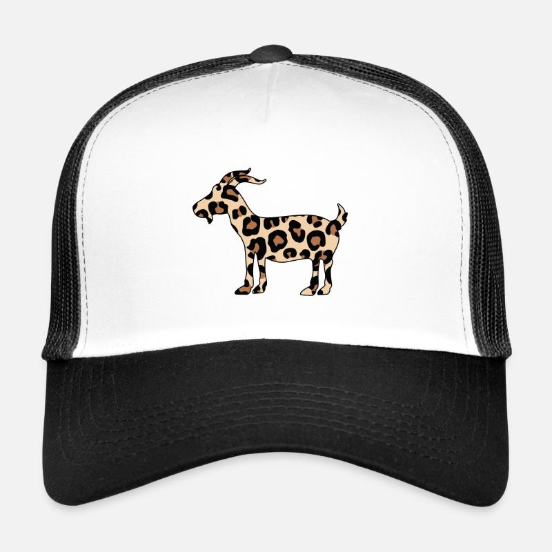 goat in leopard pattern crazy organic goat Trucker Cap