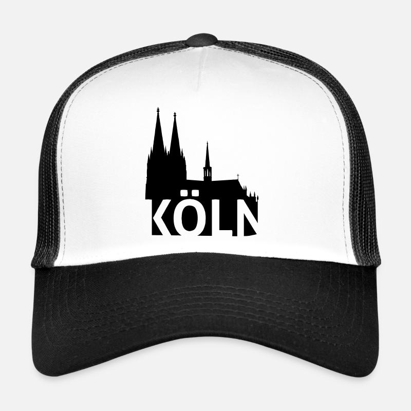 Kölner Dom - Trucker Cap - Weiß/Schwarz