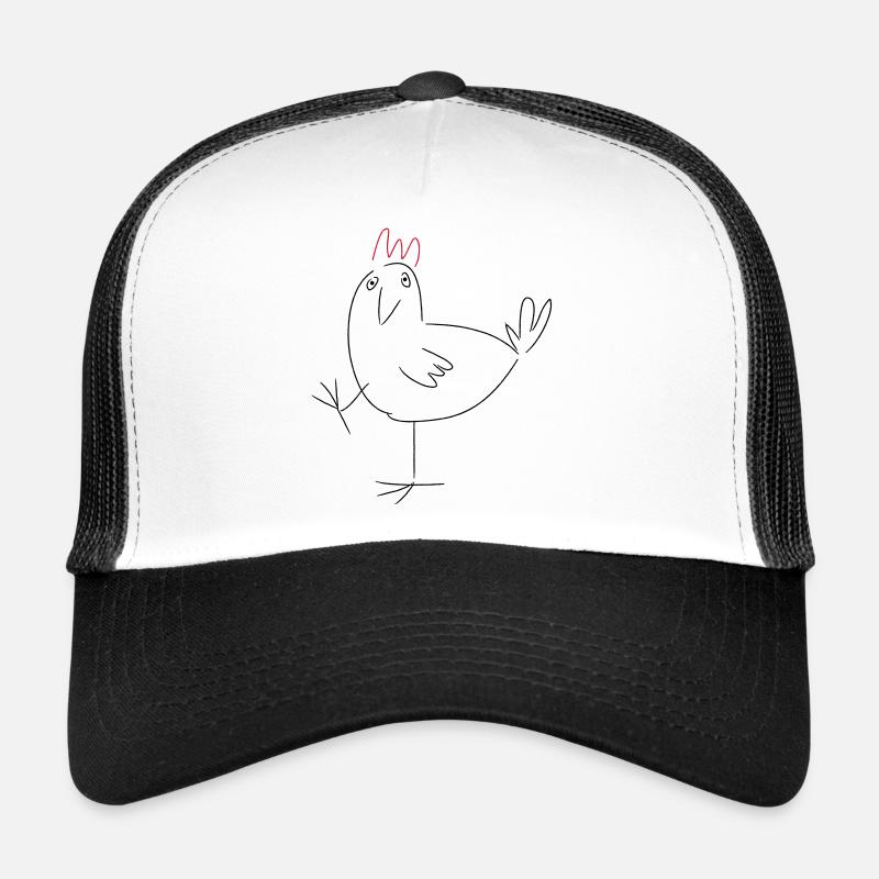Huhn auf einem Bein - Trucker Cap - Weiß/Schwarz
