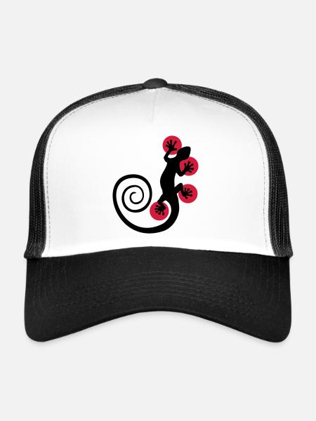 POINT CHAUD GECKO - Casquette trucker  - blanc/noir - Devant