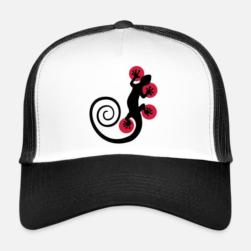 POINT CHAUD GECKO - Casquette trucker - blanc/noir