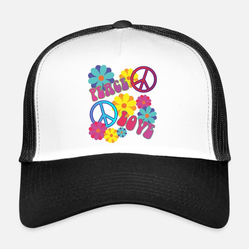 aimer la paix puissance hippie de fleurs Casquette trucker 