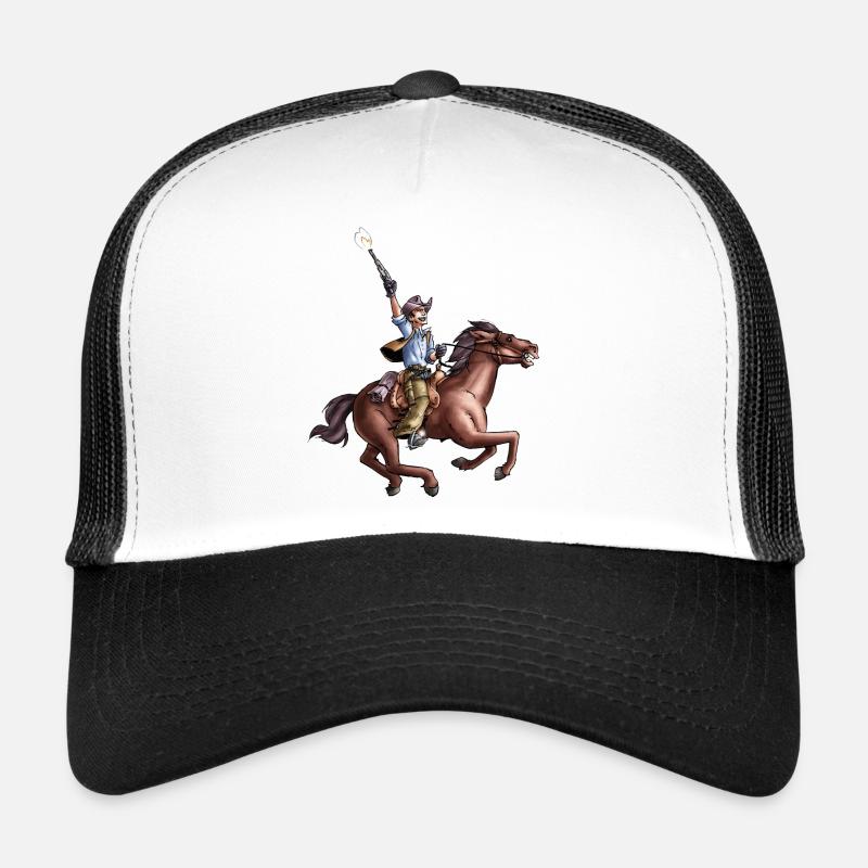 Comic Cowboy auf Pferd Trucker Cap