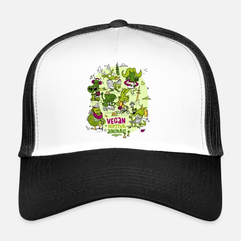 Vegan Hipster Animals Trucker Cap
