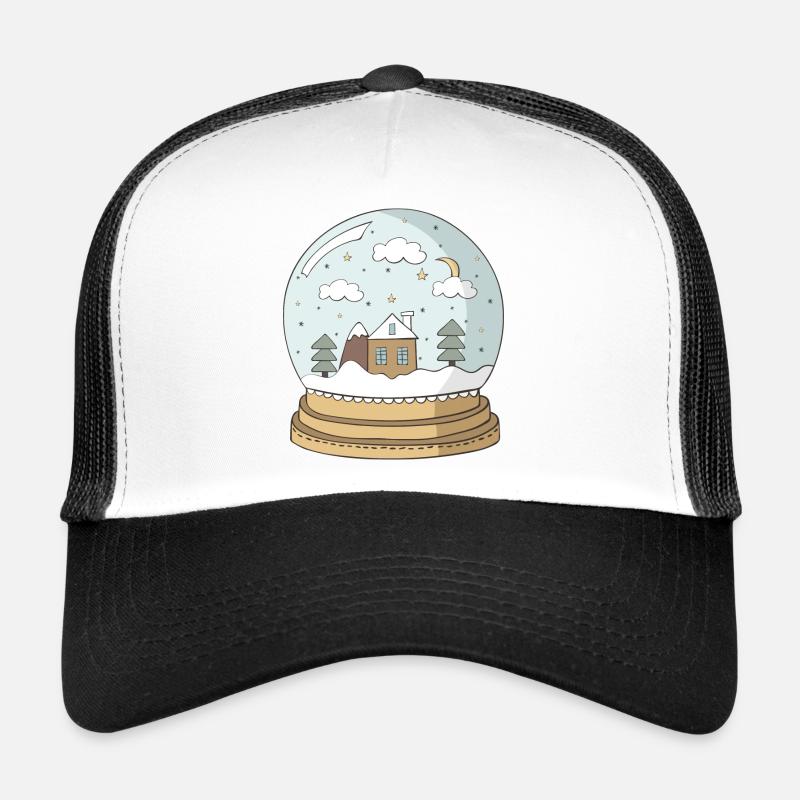 Schneekugel - Trucker Cap - Weiß/Schwarz