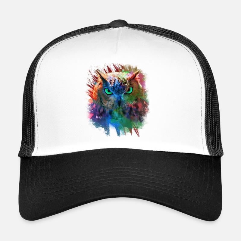 OWL multi colored - Trucker Cap - white/black