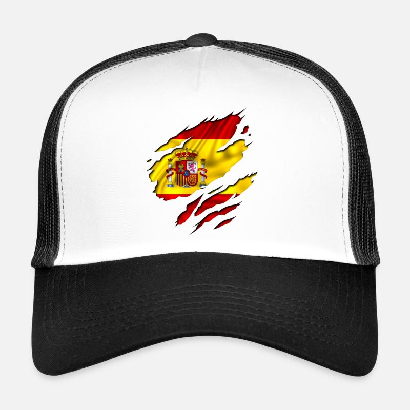 drapeau espagne españa - Casquette trucker  - blanc/noir