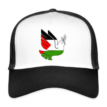 free palestine - Trucker Cap - Weiß/Schwarz - Vorne