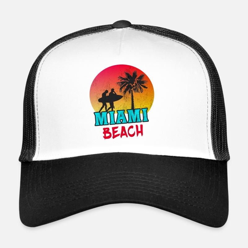 Miami Beach / Retro / Gift / USA Trucker Cap
