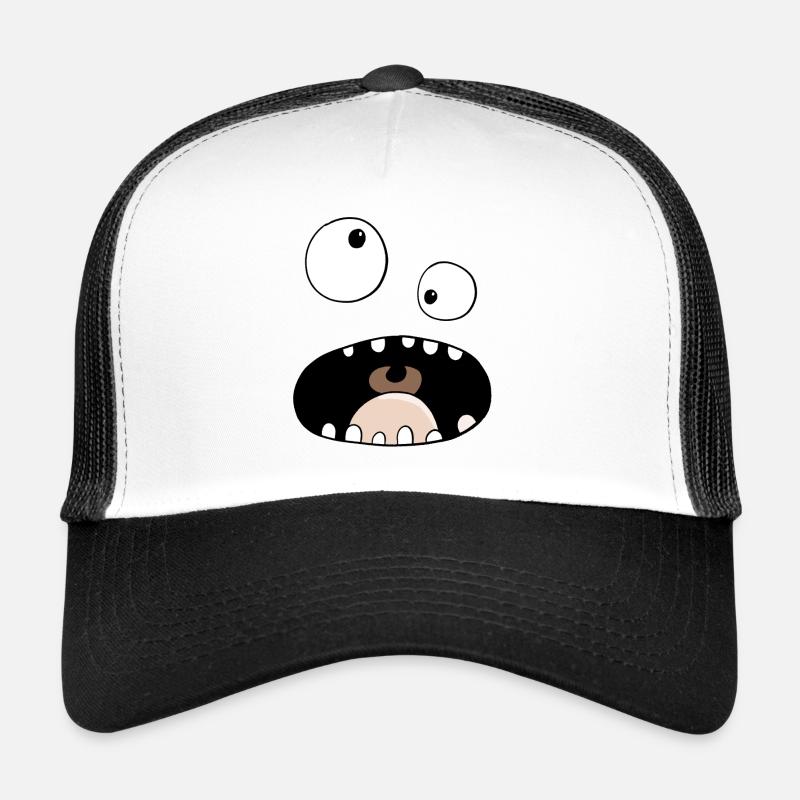 Funny cartoon monster face Trucker Cap