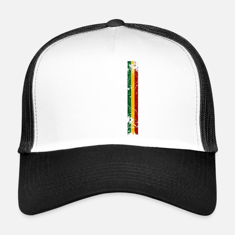 Reggae streifen - Trucker Cap - Weiß/Schwarz