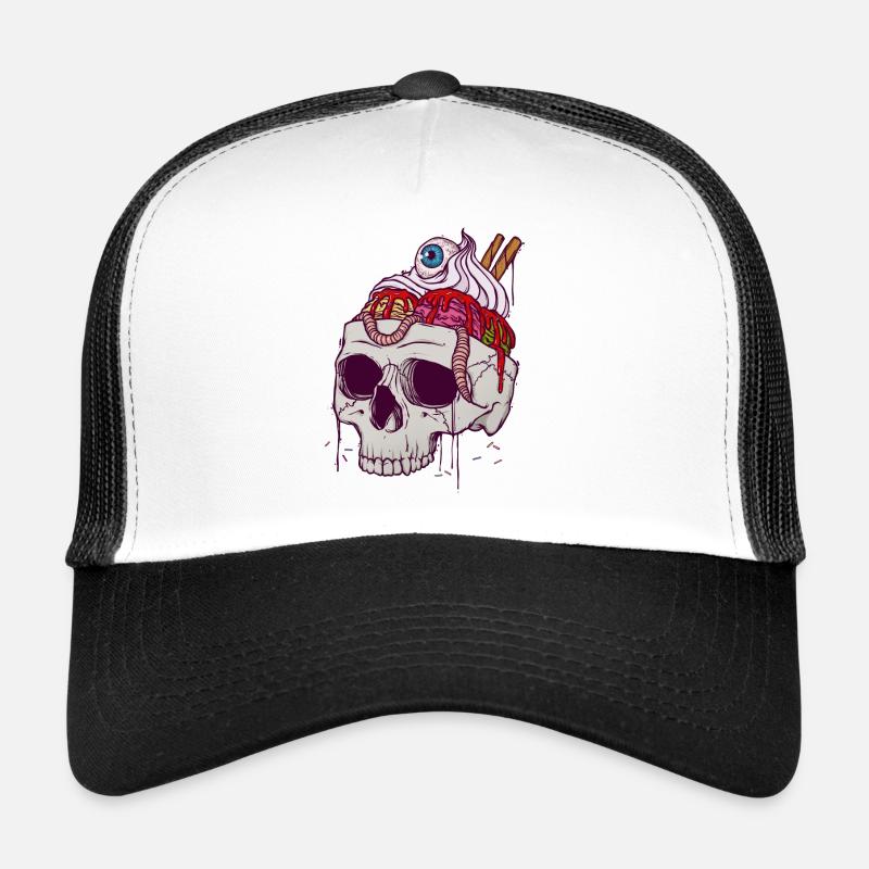 Schädel Nachtisch - Trucker Cap - Weiß/Schwarz