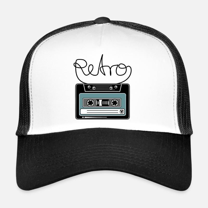 Kassette Retro Mixtape Bandsalat - Trucker Cap - Weiß/Schwarz