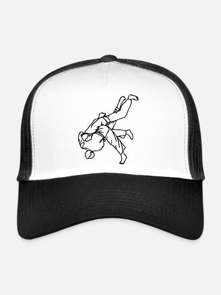 technique de judo - Casquette trucker  - blanc/noir - Devant